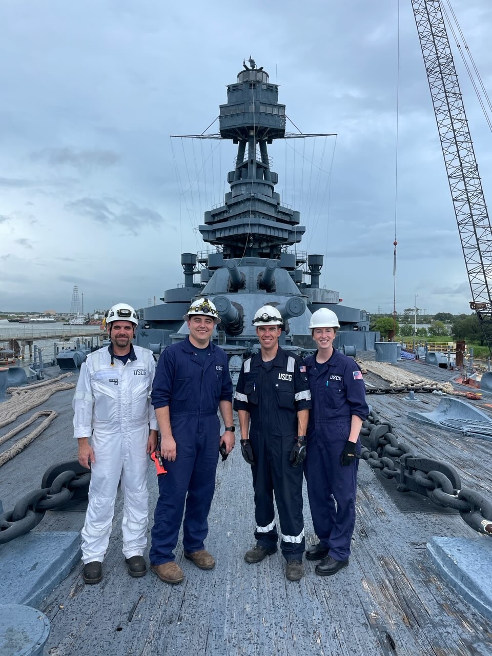Members of SERT posing on the Battleship Texas
